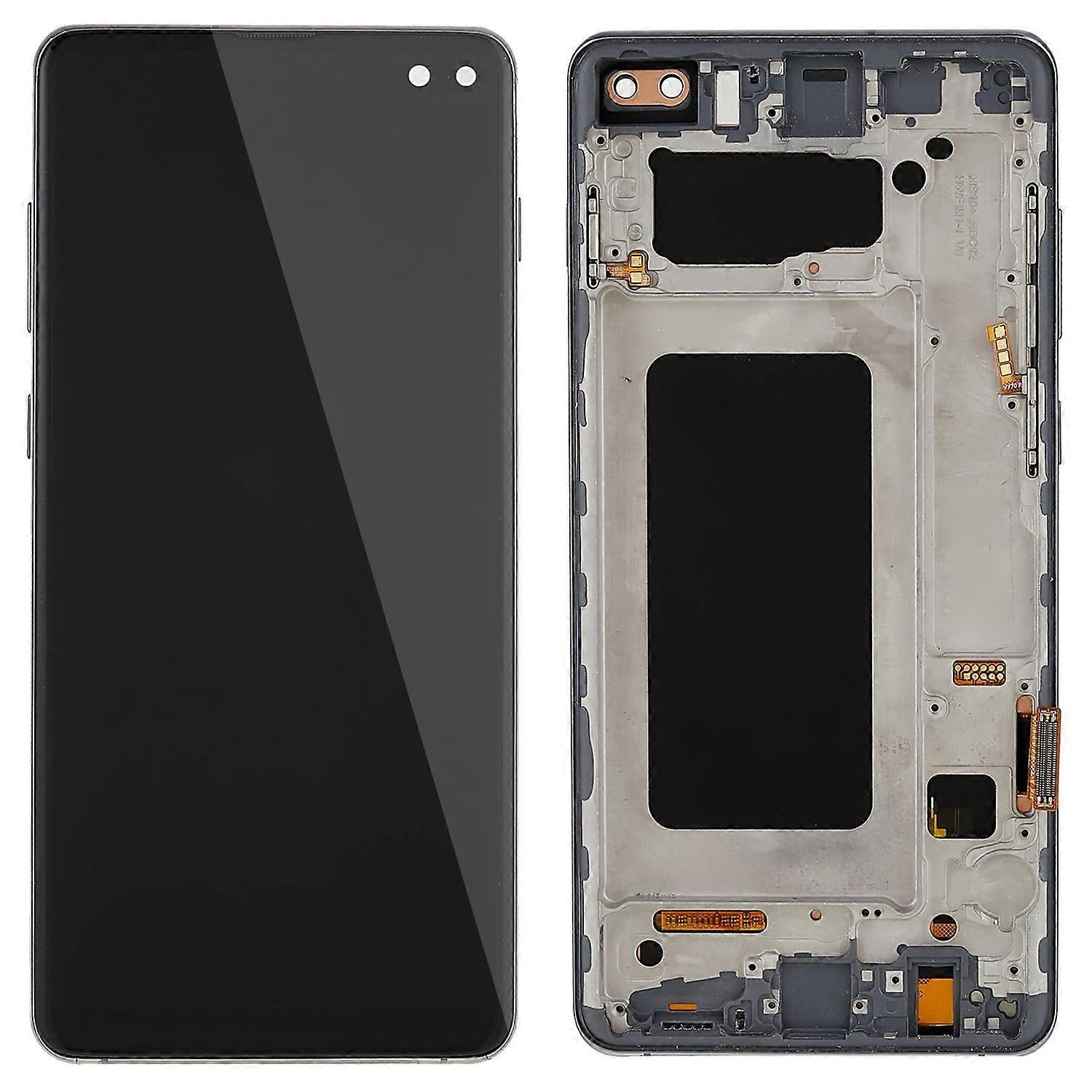 Display (With Frame) kompatibel mit Samsung Galaxy S10 Plus (SM-G975) Schwarz Service Pack