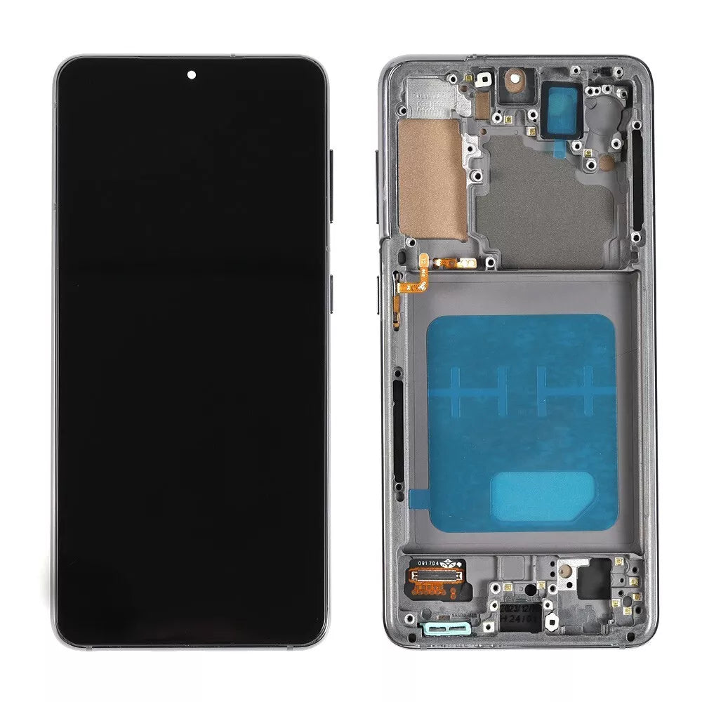 Display (With Frame) kompatibel mit Samsung Galaxy S21 (SM-G991B) Grau Service Pack