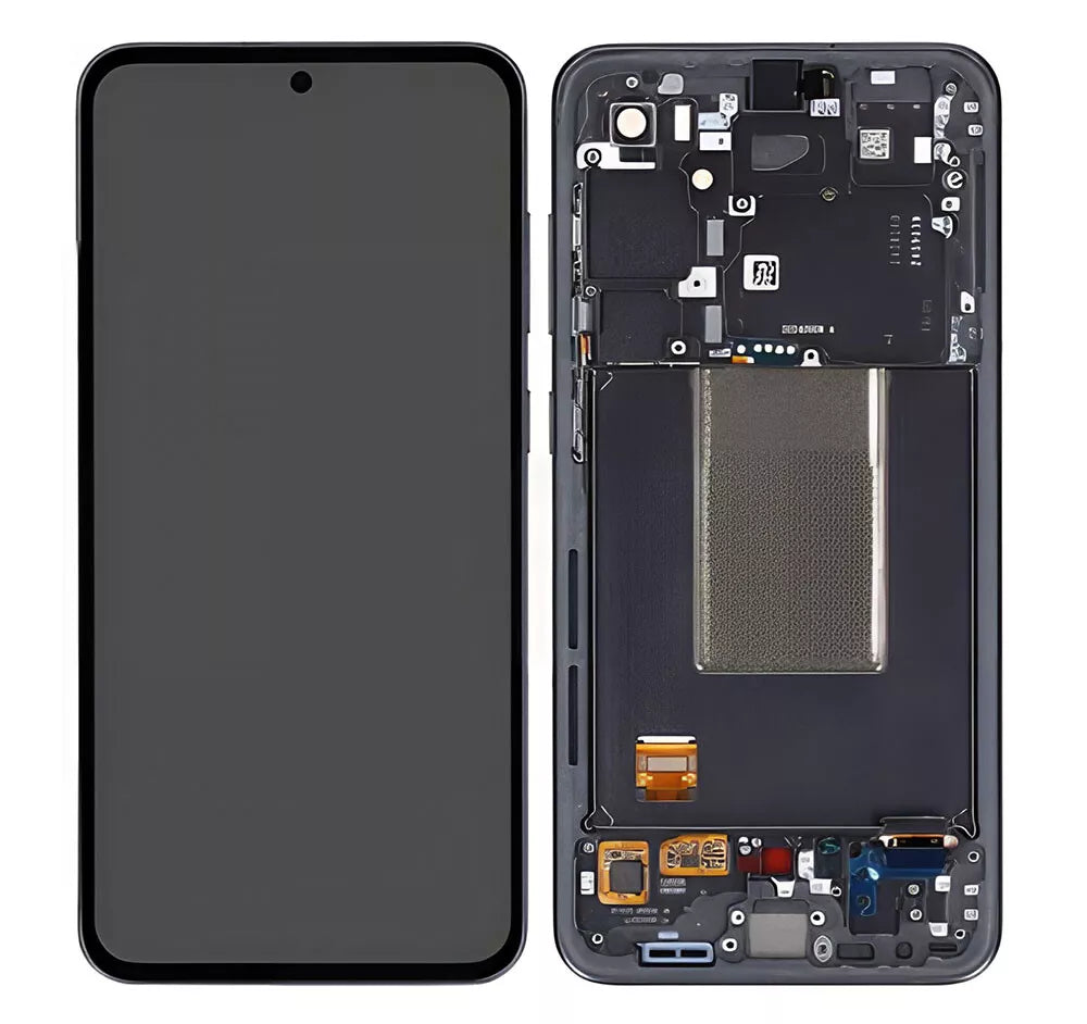 Display (With Frame) kompatibel mit Samsung Galaxy S24 FE (SM-S721B) Schwarz Service Pack
