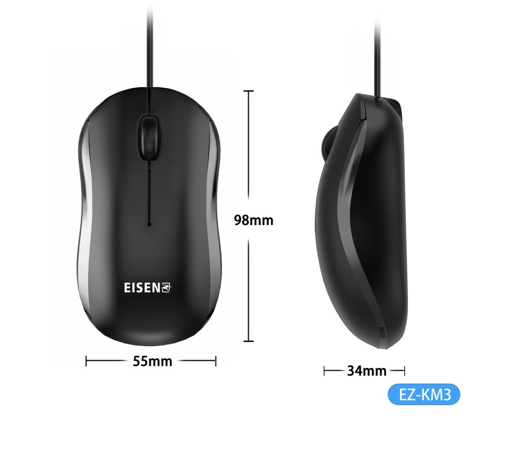 Eisenz USB Wired Computer Mouse - EZ-KM3