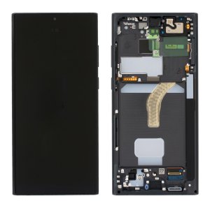 Samsung Galaxy S22 Ultra (S908) OEM Service Part LCD + Touchscreen w/ Frame - Black